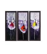 Set Of 3 Abstract Dancing Lady Satin Matt Texture UV Art Painting