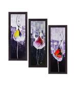 Set Of 3 Abstract Dancing Lady Satin Matt Texture UV Art Painting
