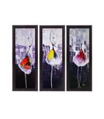 Set Of 3 Abstract Dancing Lady Satin Matt Texture UV Art Painting