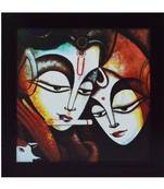Radha Krishna playing Flute Satin Matt Texture UV Art Painting