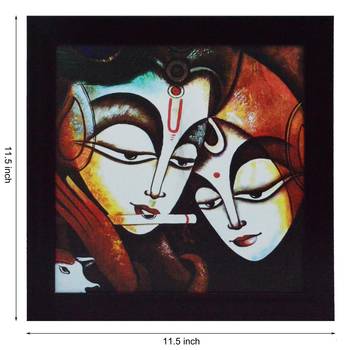 Radha Krishna playing Flute Satin Matt Texture UV Art Painting 2
