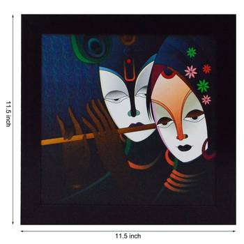 Radha Krishna playing Flute Satin Matt Texture UV Art Painting 2