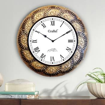 18" AntiqueBrass Metal Decorative Wall Clock for Home 1