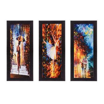 Set Of 3 Couple Love Moments Satin Matt Texture UV Art Painting 1