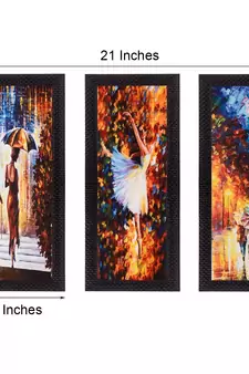 Set Of 3 Couple Love Moments Satin Matt Texture UV Art Painting