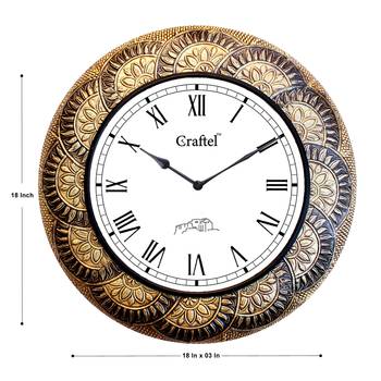 18" AntiqueBrass Metal Decorative Wall Clock for Home 3