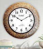 18" AntiqueBrass Metal Decorative Wall Clock for Home