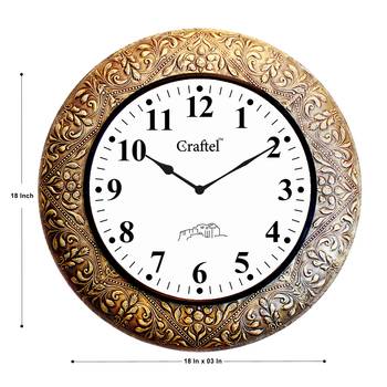 18" AntiqueBrass Metal Decorative Wall Clock for Home 3