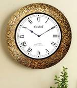 18" AntiqueBrass Metal Decorative Wall Clock for Home