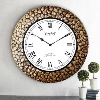18" AntiqueBrass Metal Decorative Wall Clock for Home 1