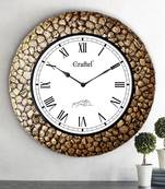 18" AntiqueBrass Metal Decorative Wall Clock for Home