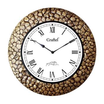 18" AntiqueBrass Metal Decorative Wall Clock for Home 2