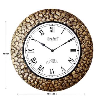 18" AntiqueBrass Metal Decorative Wall Clock for Home 3