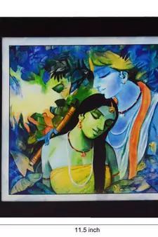 Radha Krishna Love Scene Satin Matt Texture UV Art Painting