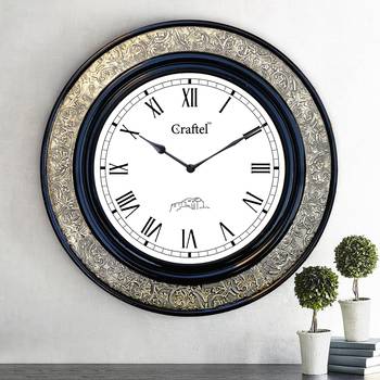 18" AntiqueBrass Metal Decorative Wall Clock for Home 1