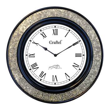 18" AntiqueBrass Metal Decorative Wall Clock for Home 2