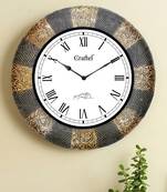 18" AntiqueBrass Metal Decorative Wall Clock for Home