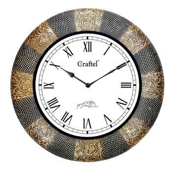 18" AntiqueBrass Metal Decorative Wall Clock for Home 2