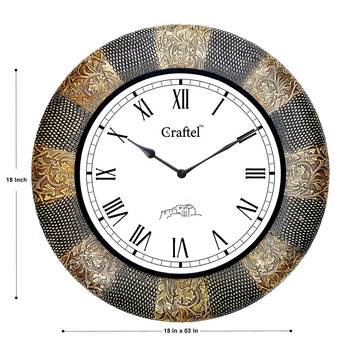 18" AntiqueBrass Metal Decorative Wall Clock for Home 3