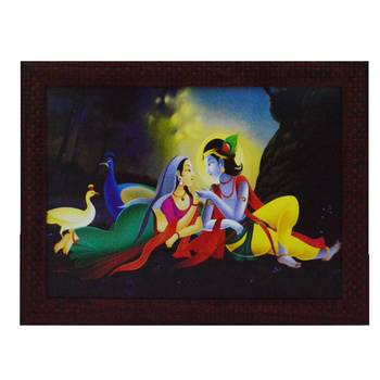 Radha Krishna Love Scene Satin Matt Texture UV Art Painting 1