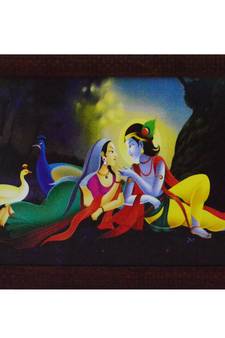 Radha Krishna Love Scene Satin Matt Texture UV Art Painting