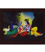 Radha Krishna Love Scene Satin Matt Texture UV Art Painting