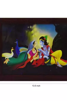 Radha Krishna Love Scene Satin Matt Texture UV Art Painting