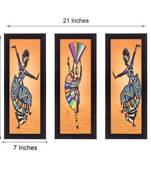 Set Of 3 Abstract Dancing Lady Satin Matt Texture UV Art Painting