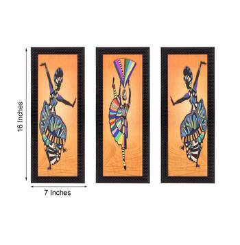 Set Of 3 Abstract Dancing Lady Satin Matt Texture UV Art Painting 2