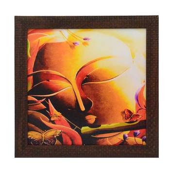 Krishna playing Flute Design Satin Matt Texture UV Art Painting 1
