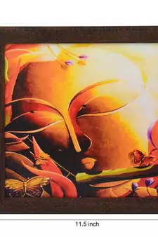 Krishna playing Flute Design Satin Matt Texture UV Art Painting