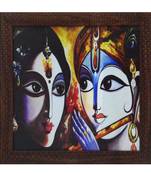 Radha Krishna playing Flute Satin Matt Texture UV Art Painting