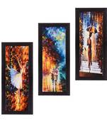 Set Of 3 Couple Love Moments Satin Matt Texture UV Art Painting