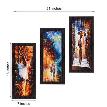 Set Of 3 Couple Love Moments Satin Matt Texture UV Art Painting 2