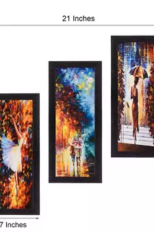 Set Of 3 Couple Love Moments Satin Matt Texture UV Art Painting