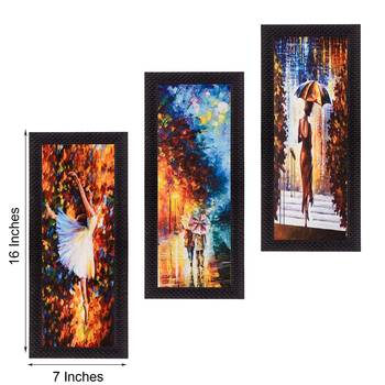 Set Of 3 Couple Love Moments Satin Matt Texture UV Art Painting 3