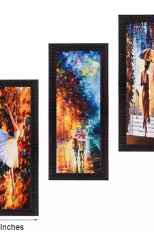 Set Of 3 Couple Love Moments Satin Matt Texture UV Art Painting