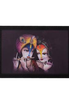 Radha Krishna Satin Matt Texture UV Art Painting