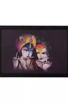 Radha Krishna Satin Matt Texture UV Art Painting