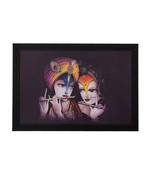 Radha Krishna Satin Matt Texture UV Art Painting