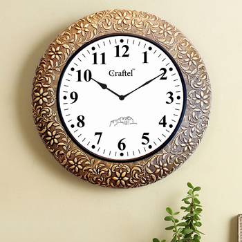 18" AntiqueBrass Metal Decorative Wall Clock for Home 1