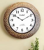 18" AntiqueBrass Metal Decorative Wall Clock for Home