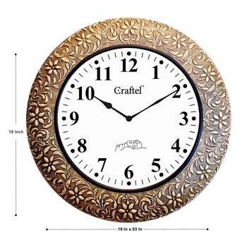 18" AntiqueBrass Metal Decorative Wall Clock for Home 3