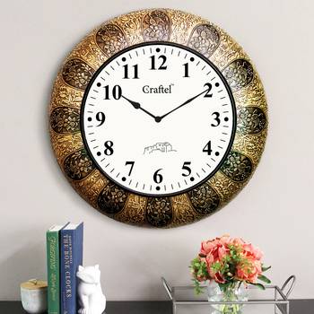 18" AntiqueBrass Metal Decorative Wall Clock for Home 1