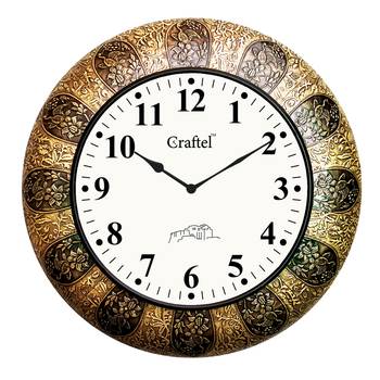 18" AntiqueBrass Metal Decorative Wall Clock for Home 2