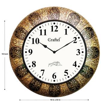 18" AntiqueBrass Metal Decorative Wall Clock for Home 3