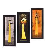 Set of 3 Tribal Lady Satin Matt Texture UV Art Painting