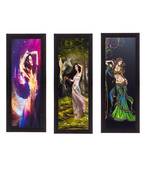 Set Of 3 Dancing Angels Satin Matt Texture UV Art Painting