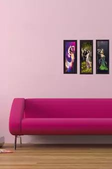 Set Of 3 Dancing Angels Satin Matt Texture UV Art Painting