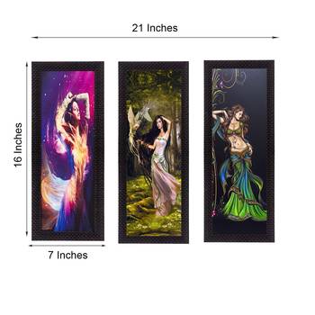 Set Of 3 Dancing Angels Satin Matt Texture UV Art Painting 3